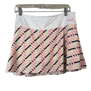 Slazenger Golf Skort Skirt Mesh Multicolor Pockets Size XL Extra Large Geometric